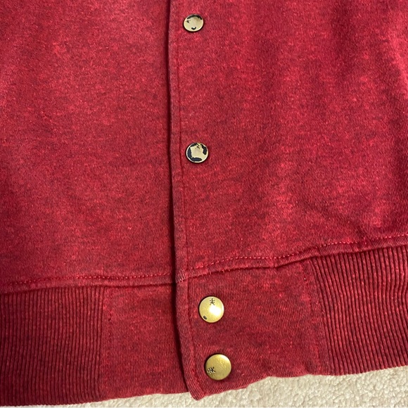 Zoo York mens varsity jacket sweatshirt maroon, gray, black cotton blend medium - Picture 4 of 9